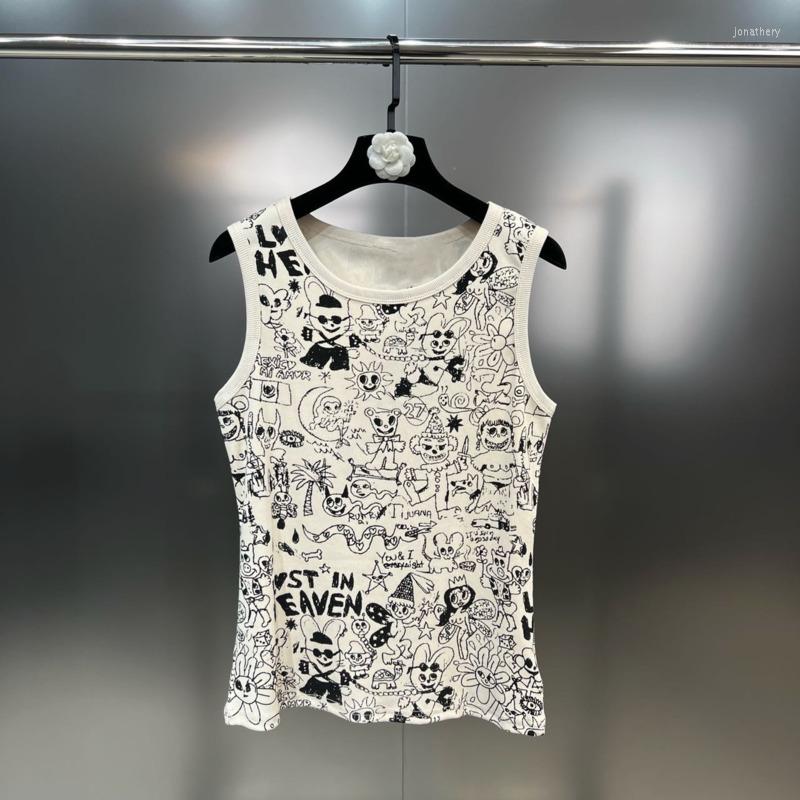 Women' Tanks BORVEMAYS Cartoon Pattern Personality Tank Tops Summer O Neck Sleeveless 2023 Trend Fashion T-shirt Women WZ3380, Creamy-white 
Women' Tanks BORVEMAYS Cartoon Pattern Personality Tank Tops Summer O Neck Sleeveless 2023 Trend Fashion T-shirt Women WZ3380, Creamy-white