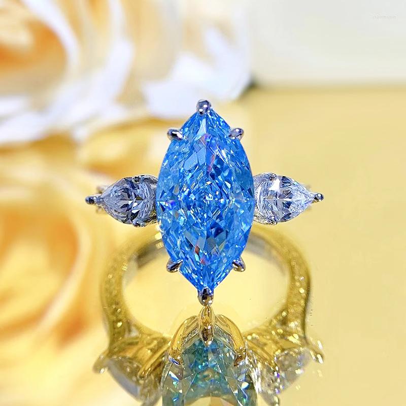 Cluster Rings S925 Silver Luxury Set With 8 16 Aquamarine Ring High Carbon Diamond Horse Eye Shape
Cluster Rings S925 Silver Luxury Set With 8 16 Aquamarine Ring High Carbon Diamond Horse Eye Shape