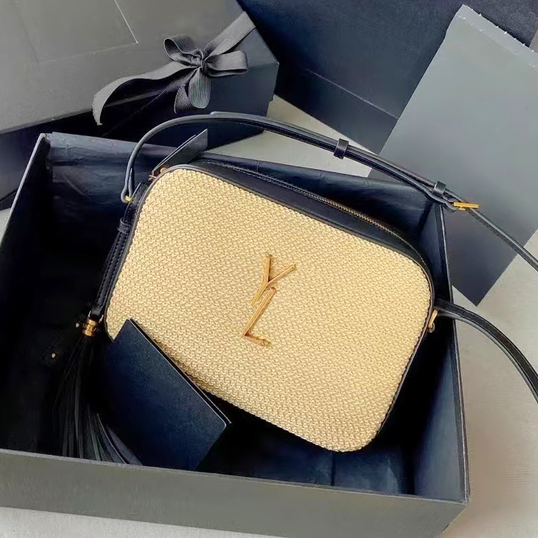 Designer Luxury Fashion Womens Raffias lou camera bag handbag shoulder pochette bags Straw weave leather crossbody Mens summer satchel sling clutch tote chain bag, Black gold
Designer Luxury Fashion Womens Raffias lou camera bag handbag shoulder pochette bags Straw weave leather crossbody Mens summer satchel sling clutch tote chain bag, Black gold
