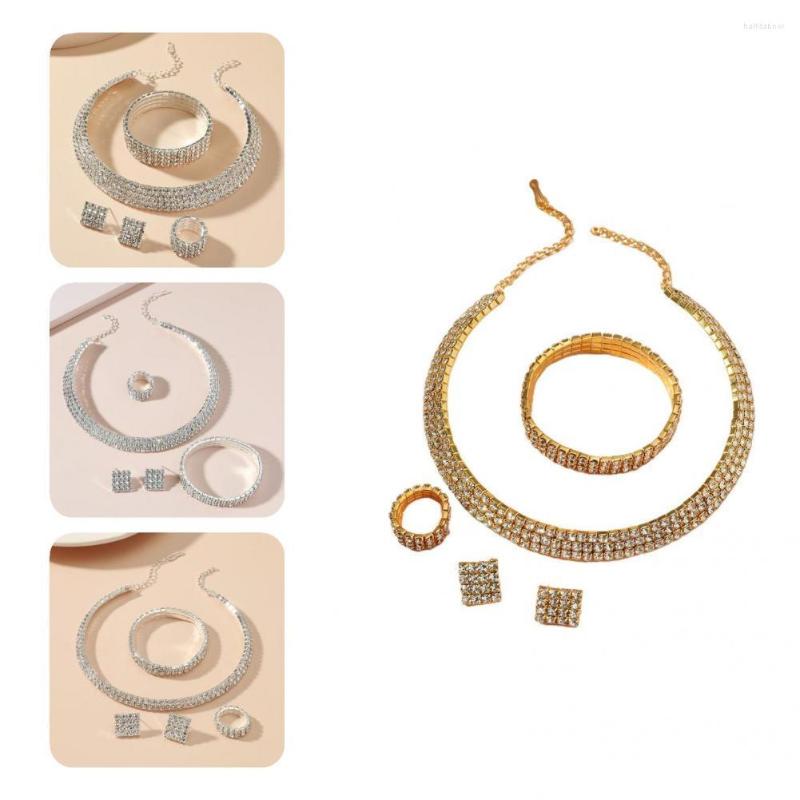 Necklace Earrings Set Stylish Choker Extension Chain Sturdy Wedding Jewelry Bridal Bracelet Ring 4Pcs/Set, Picture shown
Necklace Earrings Set Stylish Choker Extension Chain Sturdy Wedding Jewelry Bridal Bracelet Ring 4Pcs/Set, Picture shown