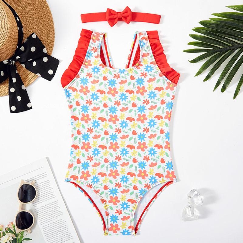 Women's Swimwear Floral Girl One Piece Swimsuit Kids With Hair Band Ruffle Strap Children's 5-14Years Bathing Suit Summer Beachwear 2023, Red
Women's Swimwear Floral Girl One Piece Swimsuit Kids With Hair Band Ruffle Strap Children's 5-14Years Bathing Suit Summer Beachwear 2023, Red