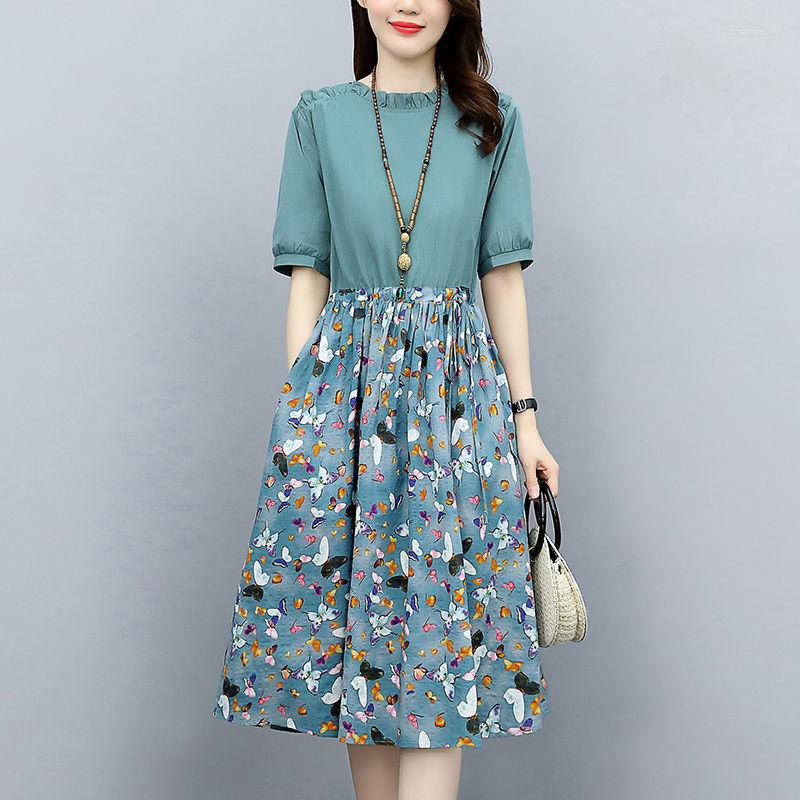 Casual Dresses Cotton And Linen Floral Stitching Dress Female Summer 2023 Temperament Age Reduction A-line Skirt Tide
Casual Dresses Cotton And Linen Floral Stitching Dress Female Summer 2023 Temperament Age Reduction A-line Skirt Tide