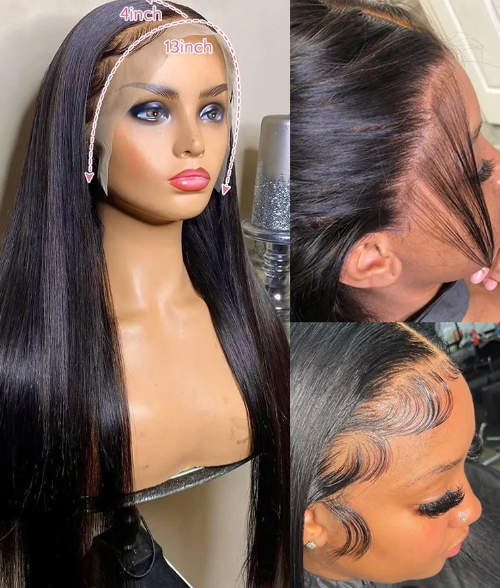 Straight HD Lace Frontal Wig 13x4 Transparent Lace Front Human Hair Wigs Pre Plucked Brazilian Cheap Lace Frontal Wig, Natural color
Straight HD Lace Frontal Wig 13x4 Transparent Lace Front Human Hair Wigs Pre Plucked Brazilian Cheap Lace Frontal Wig, Natural color