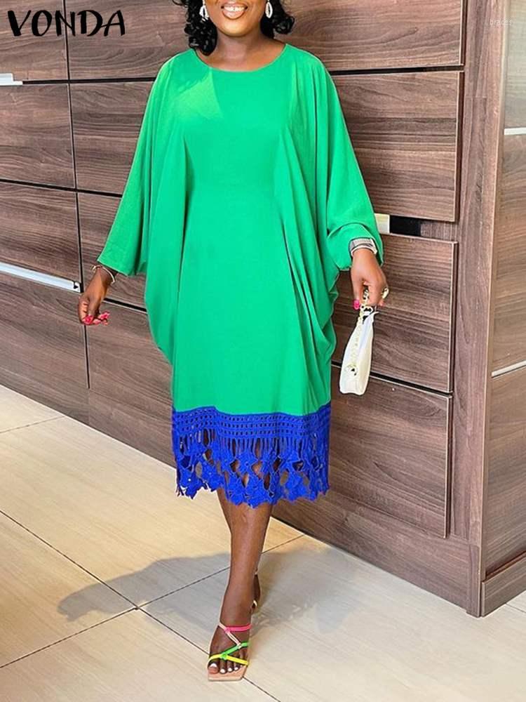 Casual Dresses Summer Dress 2023 VONDA Women Elegant Long Sleeve Patchwork Maxi Holiday Sundress Satin Lace Embroidery Vestidos Oversize, Green
Casual Dresses Summer Dress 2023 VONDA Women Elegant Long Sleeve Patchwork Maxi Holiday Sundress Satin Lace Embroidery Vestidos Oversize, Green