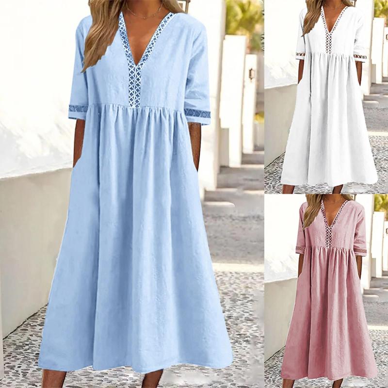 Casual Dresses Summer For Women Maxi Women's Spring And Solid Color Short Floral Dress, White
Casual Dresses Summer For Women Maxi Women's Spring And Solid Color Short Floral Dress, White