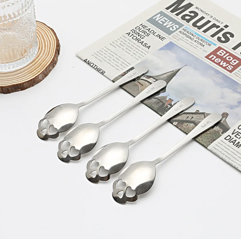 Novelty Coffee Spoon Creative Stainless Steel Sugar Skull Tea Spoons C110