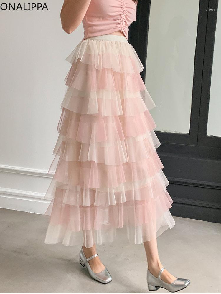 Skirts Onalippa Contrast Multi Ruffles Cake Skirt Elastic High Waist Fairy Wind Mesh Korean Chic Sweet All Match Pleated, Brown
Skirts Onalippa Contrast Multi Ruffles Cake Skirt Elastic High Waist Fairy Wind Mesh Korean Chic Sweet All Match Pleated, Brown