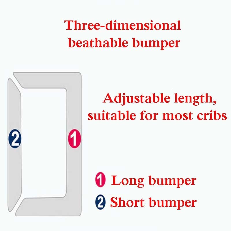 Bed Rails 2PcsSet Baby Mesh Crib Bumper Liner Breathable Summer Infant Bedding Bumpers born Cot Bed Around Protector 230628
