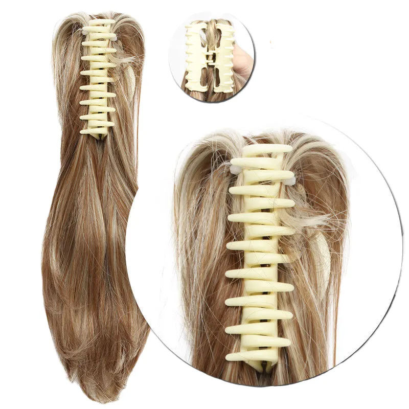 12quot Hair Piece Claw On Ponytail Synthetic Hair Clip In Hair Extensions Hairpiece Pony Tail Bendable For Women