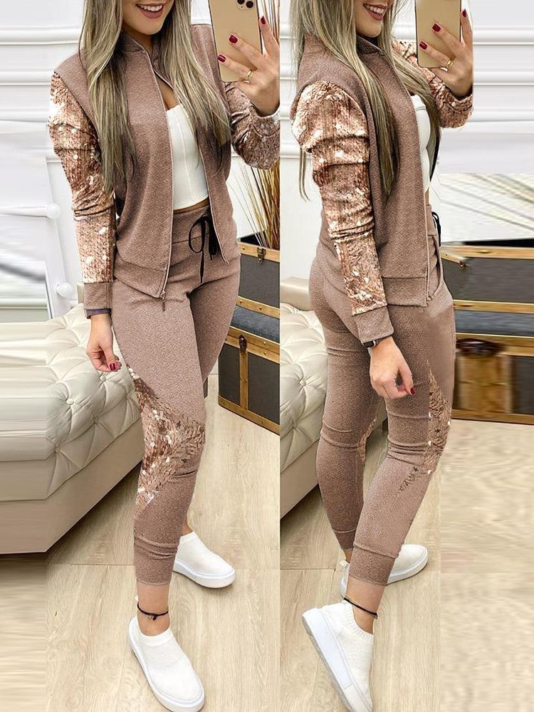 Women s Tracksuits Women Two Piece Set Outfits Autumn Tracksuit Zipper Top And Pants Casual Sport Suit Winter 2 Woman 230629