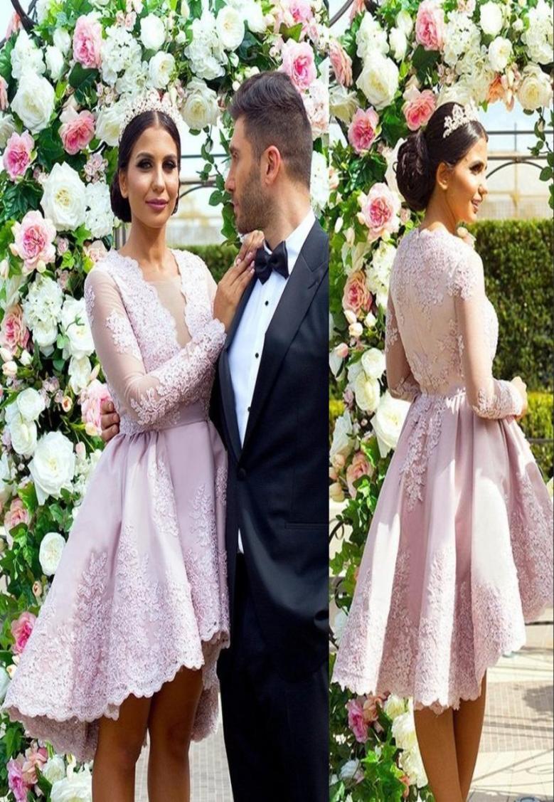 Dusty Pink Short Prom Dresses Fashion HighLow Long Sleeves Knee Length Party Dress Elegant Lace Applique Women Formal Wear Evenin7357927, Gray
Dusty Pink Short Prom Dresses Fashion HighLow Long Sleeves Knee Length Party Dress Elegant Lace Applique Women Formal Wear Evenin7357927, Gray