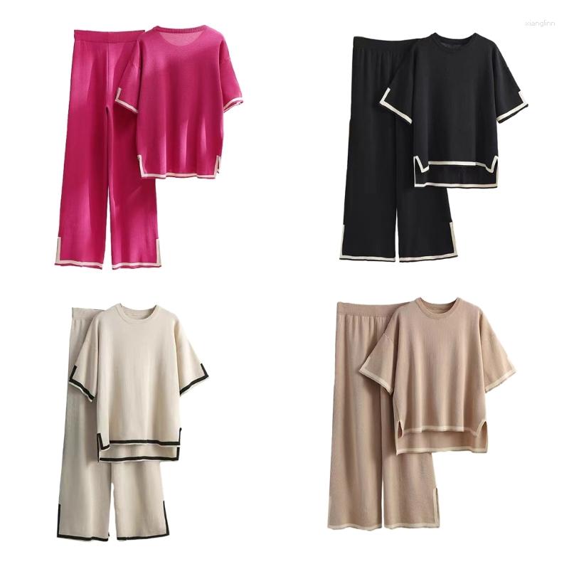 Women's Tracksuits Short Sleeves Blouses High Waist Trousers O-neck Casual Wearing Clothing Bows Tie Back Solid Color Shirts Set, Black
Women's Tracksuits Short Sleeves Blouses High Waist Trousers O-neck Casual Wearing Clothing Bows Tie Back Solid Color Shirts Set, Black