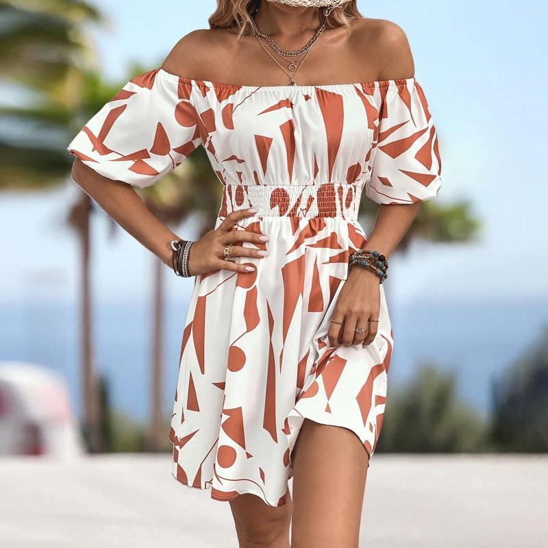 Casual Dresses Women' Summer Irregular Print Drop Tunics Dress For Women Knee Length, Beige
Casual Dresses Women' Summer Irregular Print Drop Tunics Dress For Women Knee Length, Beige