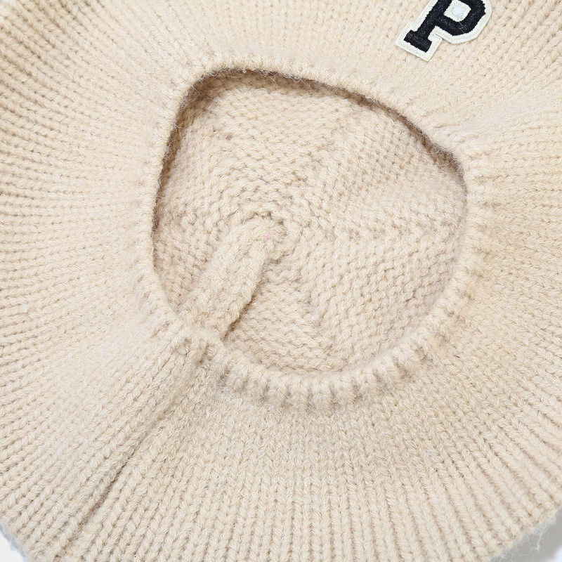 Berets Autumn Winter Acrylic Letter P Beret Painter Hat Octagonal Cap for Women and Girl 24 230629