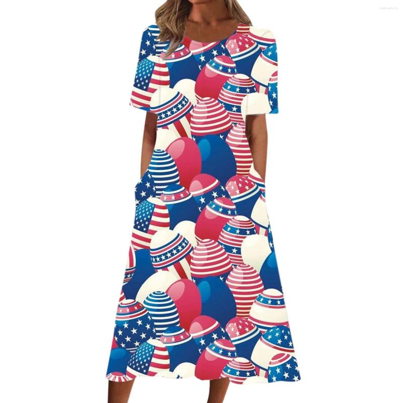 Casual Dresses Women's Summer Print Round Neck Short Sleeve Loose Dress Bohemian With Beach
Casual Dresses Women's Summer Print Round Neck Short Sleeve Loose Dress Bohemian With Beach