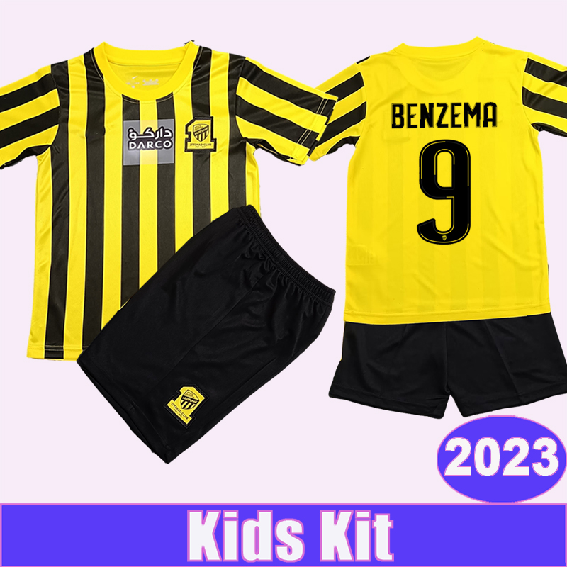 2023 Al Ittihad Saudi Club Kids Kit Soccer Jerseys #9 BENZEMA Home Child Suit Football Shirt Short Sleeve Uniforms, Tz14027 2023 home no socks
2023 Al Ittihad Saudi Club Kids Kit Soccer Jerseys #9 BENZEMA Home Child Suit Football Shirt Short Sleeve Uniforms, Tz14027 2023 home no socks
