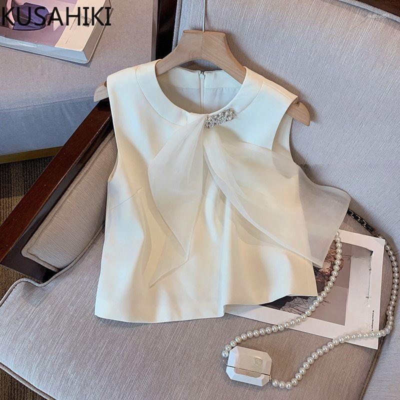 Women's T Shirts KUSAHIKI Chic Beads Mesh Sleeveless O-neck For Women 2023 Summer Korean Fashion Elegant White Pullover Y2k Top
Women's T Shirts KUSAHIKI Chic Beads Mesh Sleeveless O-neck For Women 2023 Summer Korean Fashion Elegant White Pullover Y2k Top