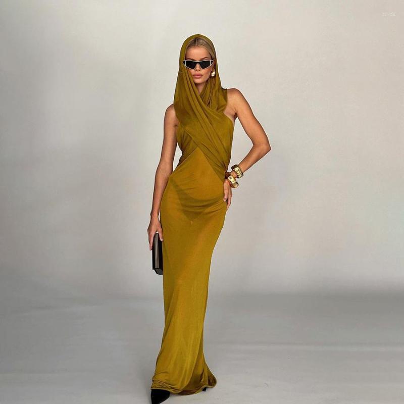 Casual Dresses Women Cross Hooded Dress Sheer Stretch Sleeveless Backless Skinny 2023 Summer Elegant Fashion Solid Bodycon Vestidos, Black
Casual Dresses Women Cross Hooded Dress Sheer Stretch Sleeveless Backless Skinny 2023 Summer Elegant Fashion Solid Bodycon Vestidos, Black