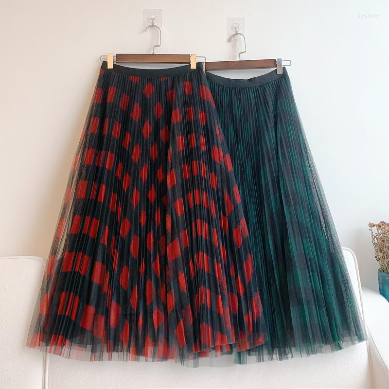 Skirts Spring Plaid Printed Long Lush Mesh Skirt Puff A-line Pleated Calf Tulle, Blue
Skirts Spring Plaid Printed Long Lush Mesh Skirt Puff A-line Pleated Calf Tulle, Blue