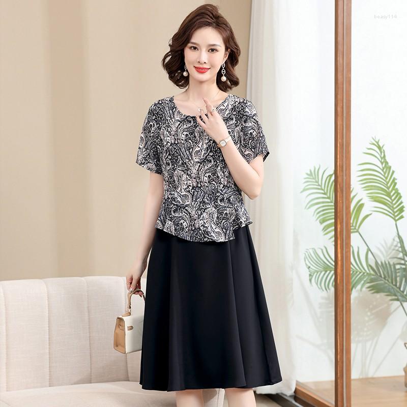 Casual Dresses Summer Midi Dress Vintage Chiffon Patchwork Printing Women Elegant Bodycon Party Evening Vestidos, Black
Casual Dresses Summer Midi Dress Vintage Chiffon Patchwork Printing Women Elegant Bodycon Party Evening Vestidos, Black