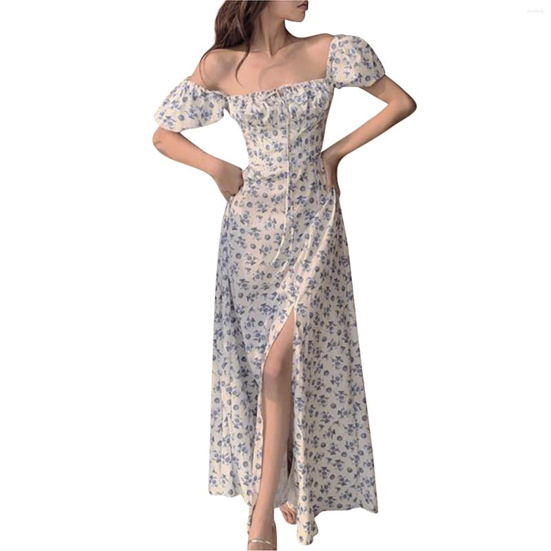 Casual Dresses Dress Korean Square Neck Mid Length Fragmented Flower Fashion Off Shoulder Loose Split Luxury Evening, Blue
Casual Dresses Dress Korean Square Neck Mid Length Fragmented Flower Fashion Off Shoulder Loose Split Luxury Evening, Blue