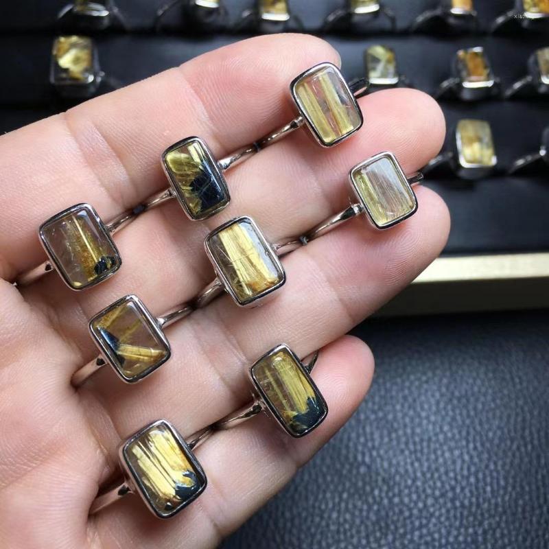 Cluster Rings 1 Pc Fengbaowu Natural Gold Rutilated Quartz Square Ring 925 Sterling Silver Crystal Reiki Healing Stone Fashion Jewelry Gift
Cluster Rings 1 Pc Fengbaowu Natural Gold Rutilated Quartz Square Ring 925 Sterling Silver Crystal Reiki Healing Stone Fashion Jewelry Gift