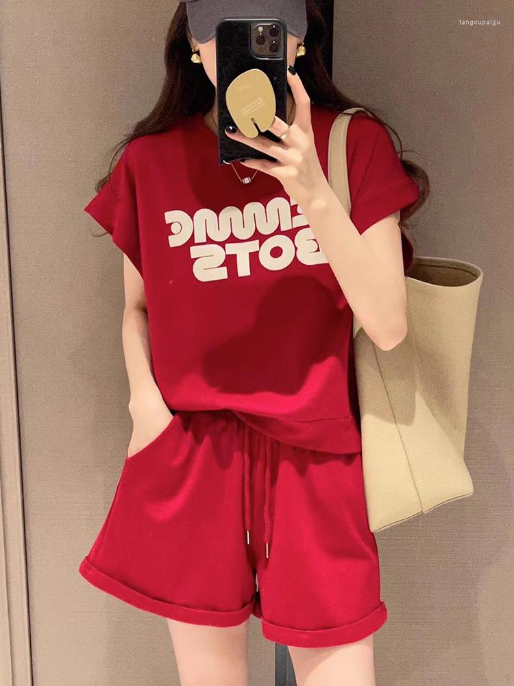 Women's Tracksuits European Style Summer Letter Print Two Piece Sets For Women 2023 Fashion Short-Sleeved T-shirt Tops Casual Shorts Outfits, Red
Women's Tracksuits European Style Summer Letter Print Two Piece Sets For Women 2023 Fashion Short-Sleeved T-shirt Tops Casual Shorts Outfits, Red