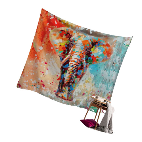 150 200cm ethnic indian tapestry Thailand elephant wall hanging boho decor animal print tapestries cloth bedspread modern tenture 2580914