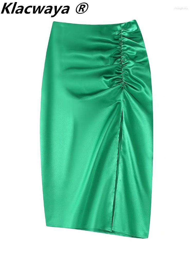 Skirts Klacwaya Woman Fashion 2023 High-Waisted Skirt Midi Clothes Elegant Long Satin Folds, Blue
Skirts Klacwaya Woman Fashion 2023 High-Waisted Skirt Midi Clothes Elegant Long Satin Folds, Blue
