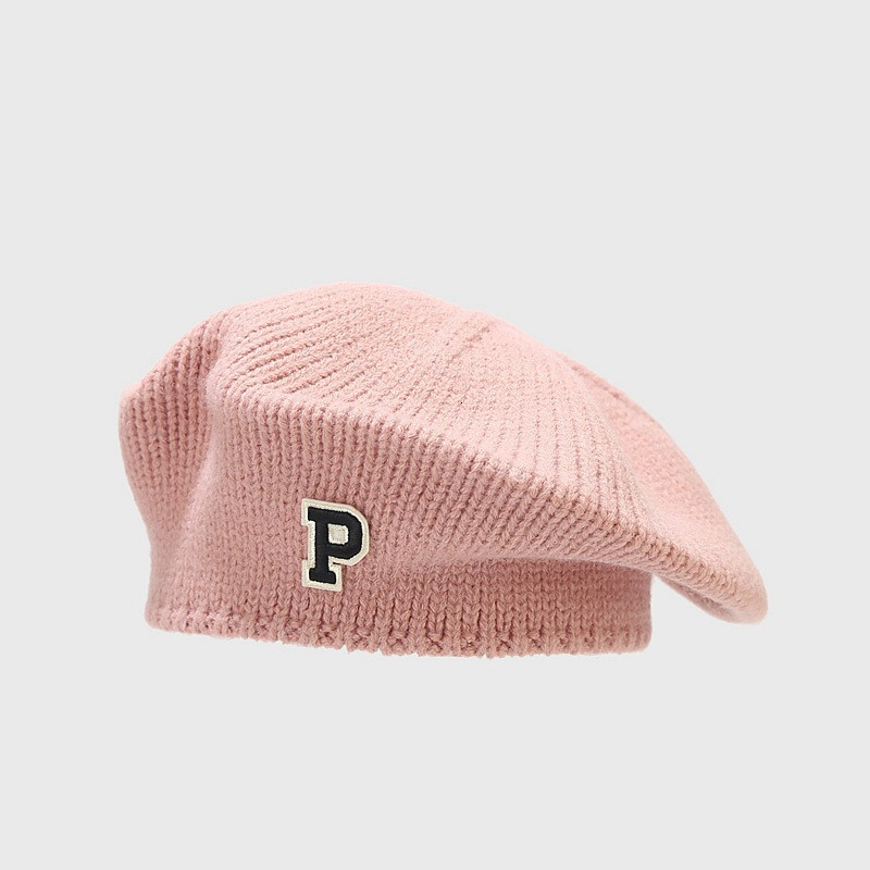 Berets Autumn Winter Acrylic Letter P Beret Painter Hat Octagonal Cap for Women and Girl 24 230629