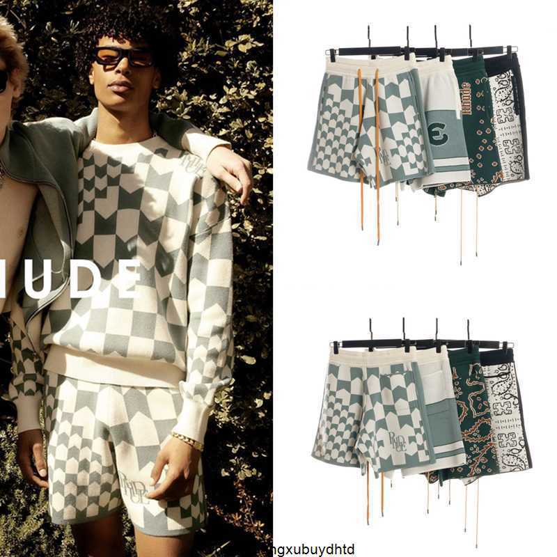 Designer Clothing short casual Rhude Letter Colored Arrow Checkered Cashew Flower Knitted Drawstring Shorts High Street Leisure Beach Joggers Sportswear, White cashew
Designer Clothing short casual Rhude Letter Colored Arrow Checkered Cashew Flower Knitted Drawstring Shorts High Street Leisure Beach Joggers Sportswear, White cashew