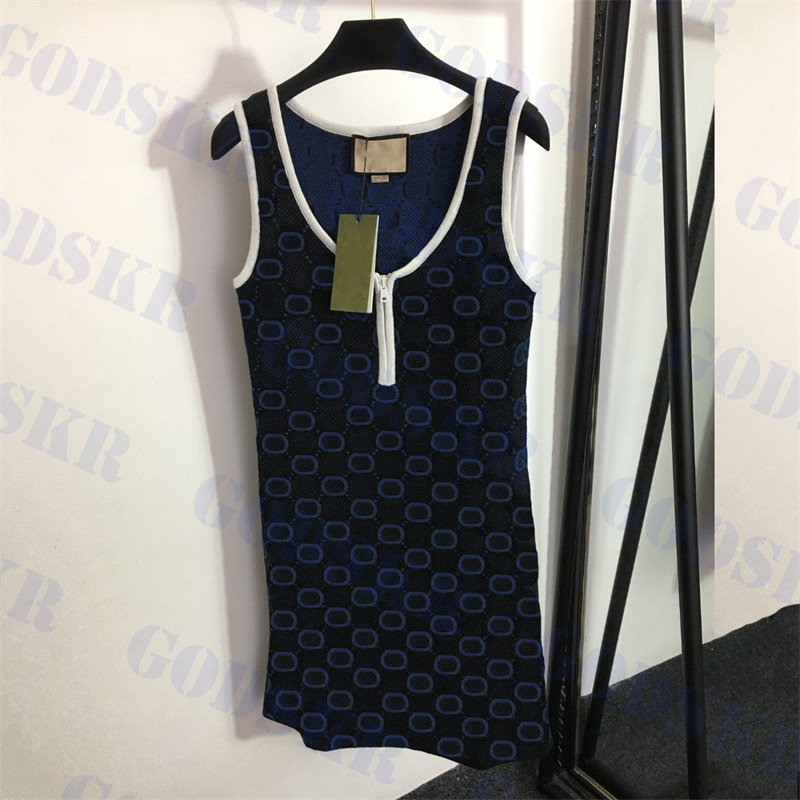 Womens Knitted Dress Designer Jacquard Letter Skirt Zipper Tank Top Dresses High Quality Ladies Skirts Clothing, 20234228
Womens Knitted Dress Designer Jacquard Letter Skirt Zipper Tank Top Dresses High Quality Ladies Skirts Clothing, 20234228