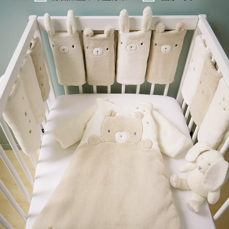 Bed Rails Plush Baby Bed Bumper Baby Bedding Set Accessories Infant Crib Bumpers Chic Cotton Bed Protector Baby Decoration Room Baby Stuff 230628