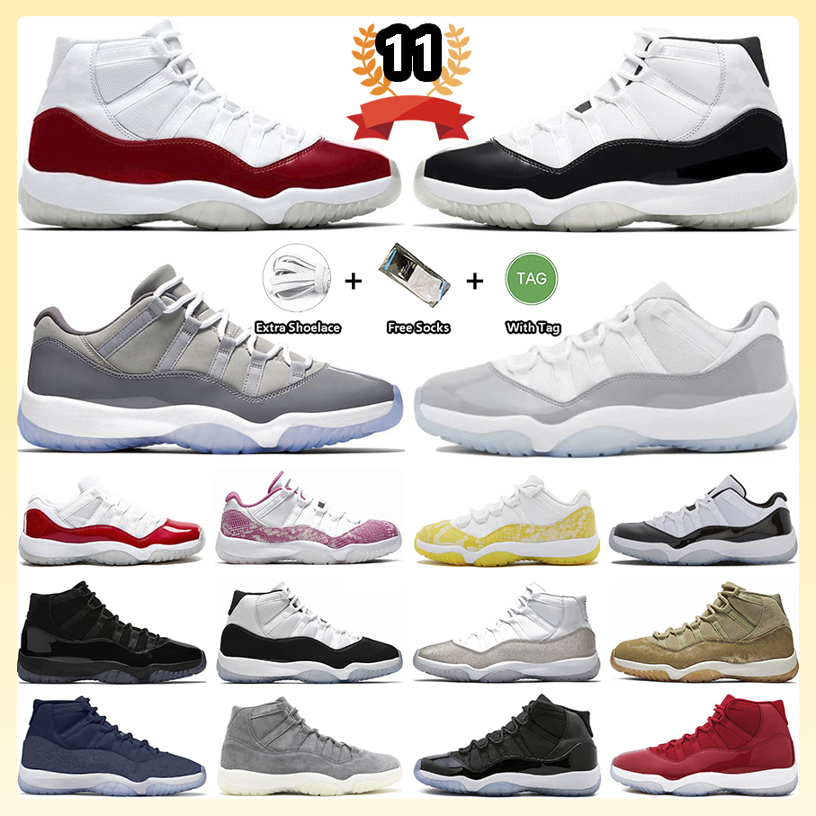 Jumpman 11 11s Basketball Shoes Cherry Cool Grey Bred DMP Concord Pink Snakeskin Yellow Cap and Gown Midnight Navy Gym Red Outdoor Sports Sneakers for Men and Women, Item#13
Jumpman 11 11s Basketball Shoes Cherry Cool Grey Bred DMP Concord Pink Snakeskin Yellow Cap and Gown Midnight Navy Gym Red Outdoor Sports Sneakers for Men and Women, Item#13