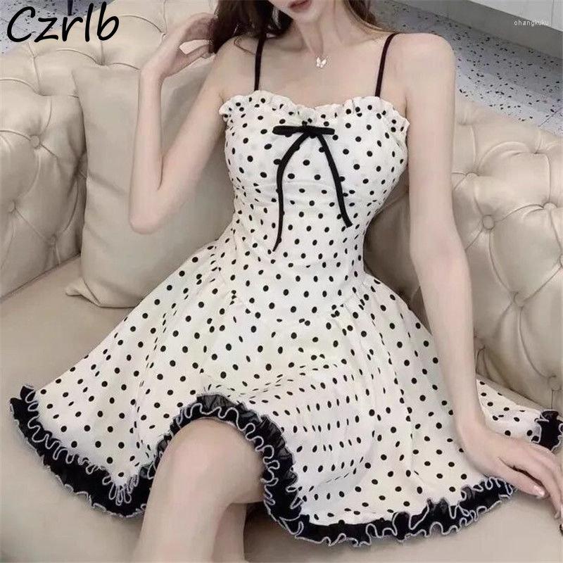 Casual Dresses Dot Sleeveless Women Summer Sweet Cute Y2k Clothes Sexy A-line Spaghetti Strap Harajuku Japan Style Arrival Students, As shown
Casual Dresses Dot Sleeveless Women Summer Sweet Cute Y2k Clothes Sexy A-line Spaghetti Strap Harajuku Japan Style Arrival Students, As shown