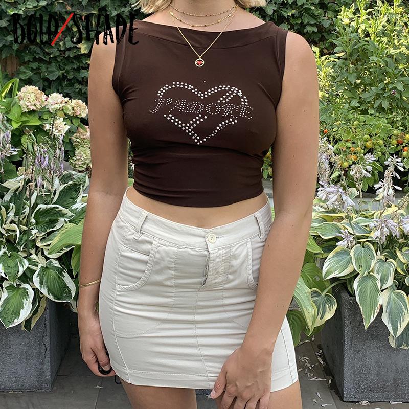 Women' Tanks Bold Shade Letter Rhinestone Sleeveless Crop Tops Brown Indie Aesthetic Fashion 90s Slim Tank Top Women Party Y2K Streetwear
Women' Tanks Bold Shade Letter Rhinestone Sleeveless Crop Tops Brown Indie Aesthetic Fashion 90s Slim Tank Top Women Party Y2K Streetwear