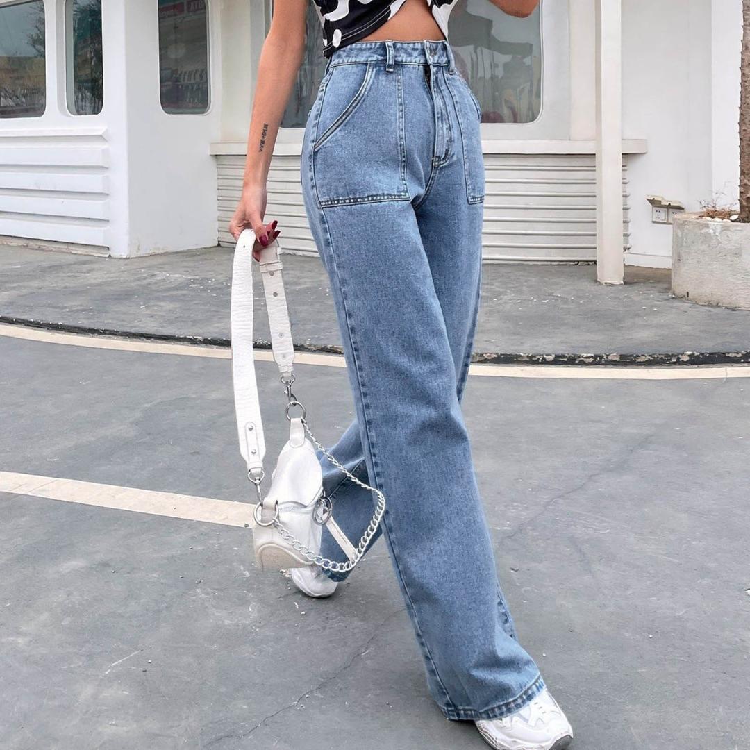 Vintage Blue Jeans Woman High Waist Pockets Casual Straight Leg Denim Pants Classic All Match Baggy Pants Oversize
Vintage Blue Jeans Woman High Waist Pockets Casual Straight Leg Denim Pants Classic All Match Baggy Pants Oversize
