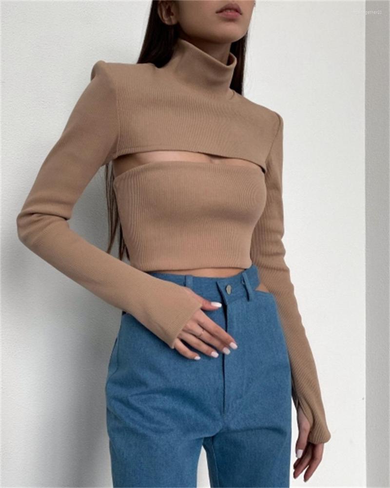 Women' T Shirts Elegant Solid Color Ribbed Knitted T-shirt Sexy Cut-Out Sweater Women Y2k Winter High Neck Long Sleeve Stretch Basic Top, White
Women' T Shirts Elegant Solid Color Ribbed Knitted T-shirt Sexy Cut-Out Sweater Women Y2k Winter High Neck Long Sleeve Stretch Basic Top, White