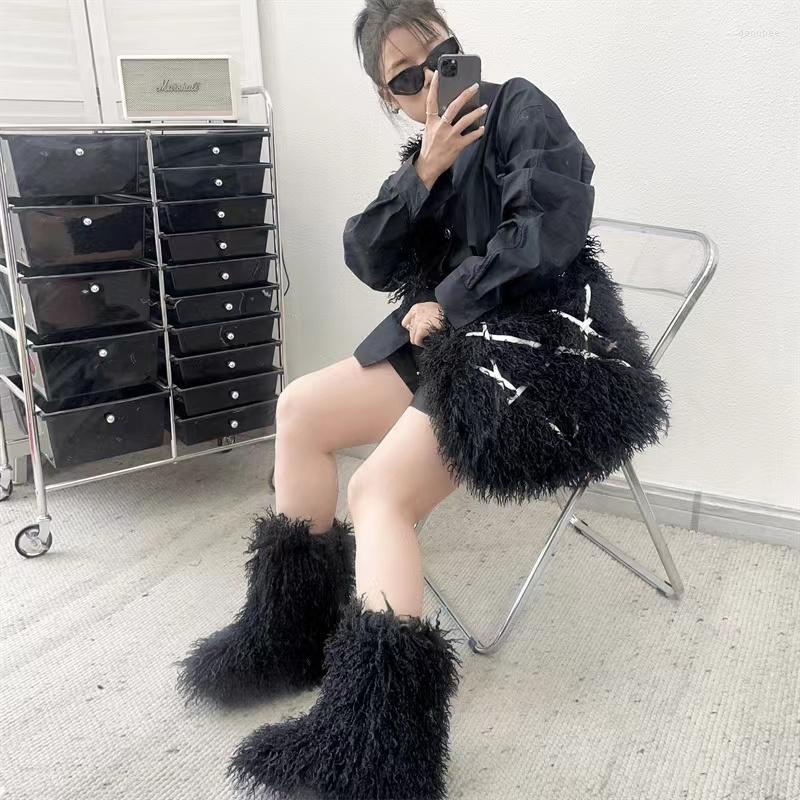 Boots Winter Shoe Women's Fluffy Faux Fur Woman Fashion Plush Warm Snow With Bag Set, Red 
Boots Winter Shoe Women's Fluffy Faux Fur Woman Fashion Plush Warm Snow With Bag Set, Red