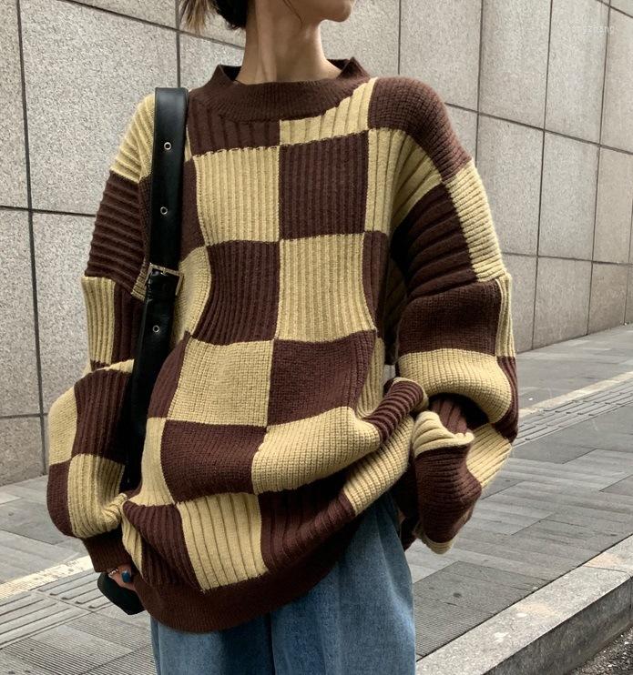 Women's Sweaters Japanese Style Thicken Warm Chessboard Sweater 2023 Loose Oversized Knitted Autumn Winter Vintage Lazy, Brown
Women's Sweaters Japanese Style Thicken Warm Chessboard Sweater 2023 Loose Oversized Knitted Autumn Winter Vintage Lazy, Brown