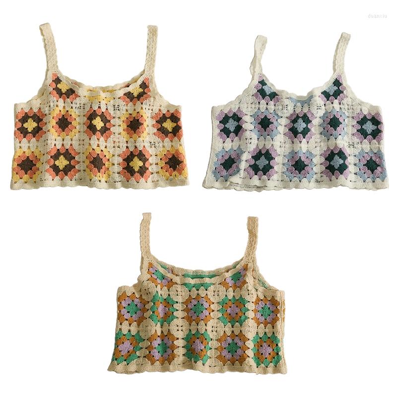 Women's Tanks Women Hollow Crochet Sleeveless Camisole Boho Knit Contrast Color Plaid Floral Crop Tank Top Scalloped Trim Sweater Vest, Apricot
Women's Tanks Women Hollow Crochet Sleeveless Camisole Boho Knit Contrast Color Plaid Floral Crop Tank Top Scalloped Trim Sweater Vest, Apricot