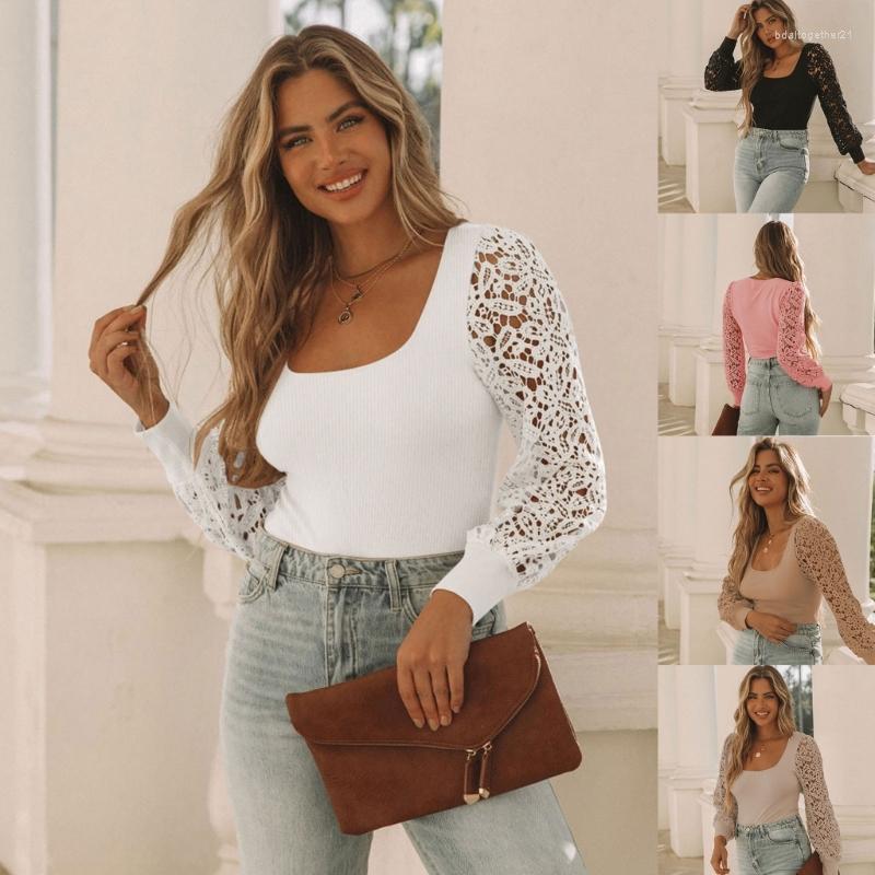 Women' T Shirts Womens Autumn Crochet Lace Puff Long Sleeve Blouses Top Sqaure Neck Casual Slim Fit Ribbed Knit Solid Pullover, Beige
Women' T Shirts Womens Autumn Crochet Lace Puff Long Sleeve Blouses Top Sqaure Neck Casual Slim Fit Ribbed Knit Solid Pullover, Beige