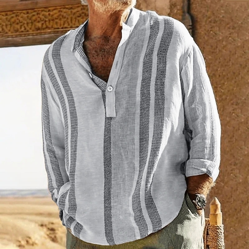 Men's Dress Shirts 2023 Spring Autumn High Quality Casual Stripe Stand Collar Printed Cotton Linen Long Sleeve Tee Shirt Men 230628, Ywcs-khiak
Men's Dress Shirts 2023 Spring Autumn High Quality Casual Stripe Stand Collar Printed Cotton Linen Long Sleeve Tee Shirt Men 230628, Ywcs-khiak