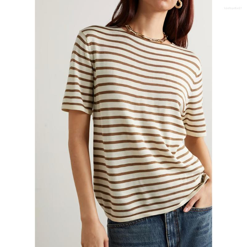 Women' T Shirts Summer Silk Round Neck Pullover Loose Casual Short-sleeved Striped Sweater For Women, Black
Women' T Shirts Summer Silk Round Neck Pullover Loose Casual Short-sleeved Striped Sweater For Women, Black