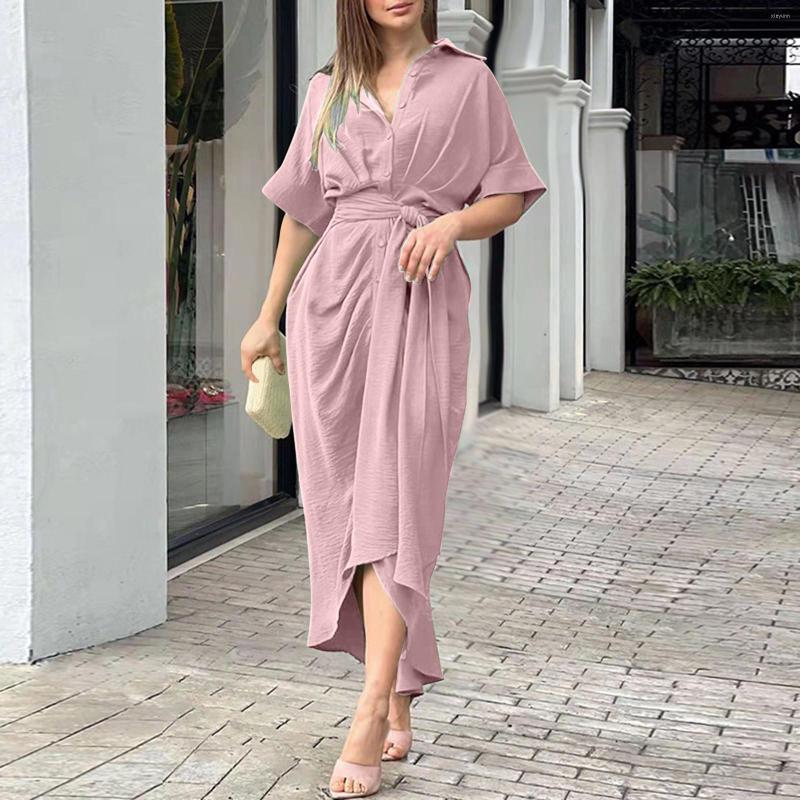 Casual Dresses Elegant Womens Dress Lace-Up Polo Collar Single Breasted Streetwear Vestidos Pleated Lace Up Office For Women 2023 Party, Yellow
Casual Dresses Elegant Womens Dress Lace-Up Polo Collar Single Breasted Streetwear Vestidos Pleated Lace Up Office For Women 2023 Party, Yellow