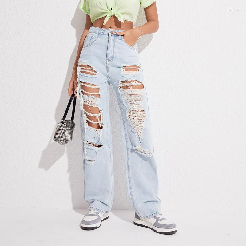 Women's Jeans 2023 High Waist Ripped Straight Women's Hip Hop Loose Pants Vintage Female Trousers Streetwear, Light blue
Women's Jeans 2023 High Waist Ripped Straight Women's Hip Hop Loose Pants Vintage Female Trousers Streetwear, Light blue
