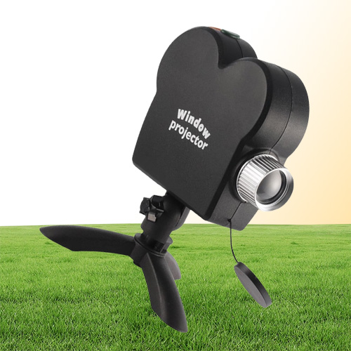 Holographic 12 Movies Halloween Party Christmas Santa Claus Projection Lamp Window Movie Projector Y201015