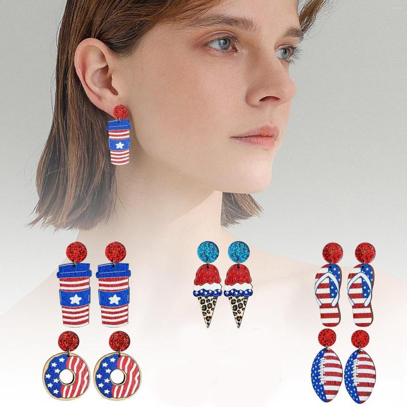 Stud Earrings Wood Print American National Day Fourth Of July Independence Jewelry Crystal Drop Small Hoops
Stud Earrings Wood Print American National Day Fourth Of July Independence Jewelry Crystal Drop Small Hoops