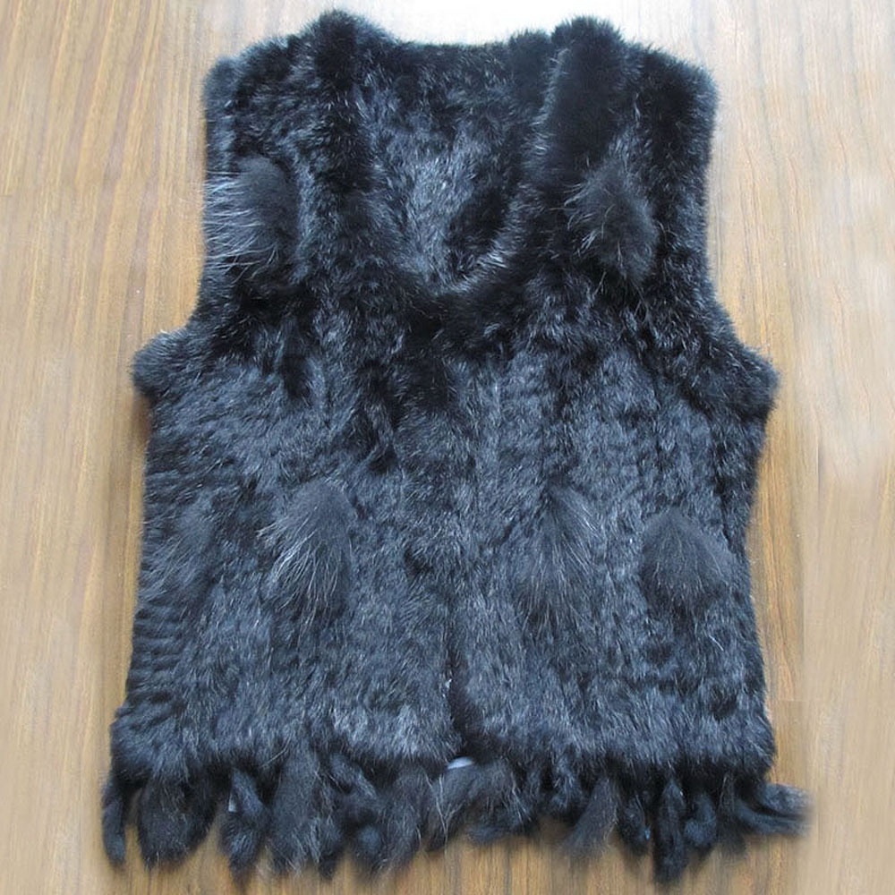 New Fashion Women Real Rabbit Fur Vest With Tassel Lady Knitted Natural Rabbit Fur Waistcoat Coat Lady Quality Casual, Black
New Fashion Women Real Rabbit Fur Vest With Tassel Lady Knitted Natural Rabbit Fur Waistcoat Coat Lady Quality Casual, Black