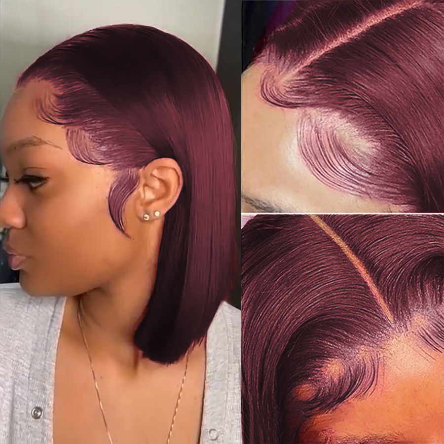 New Product 99J Red Short Bob Wig13X4 13X6 Lace Front Wigs for Black Women Brazilian Remy Human Hair Burgundy Colored Lace Wig
New Product 99J Red Short Bob Wig13X4 13X6 Lace Front Wigs for Black Women Brazilian Remy Human Hair Burgundy Colored Lace Wig